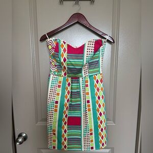 Judith March strapless scallop geometric dress
